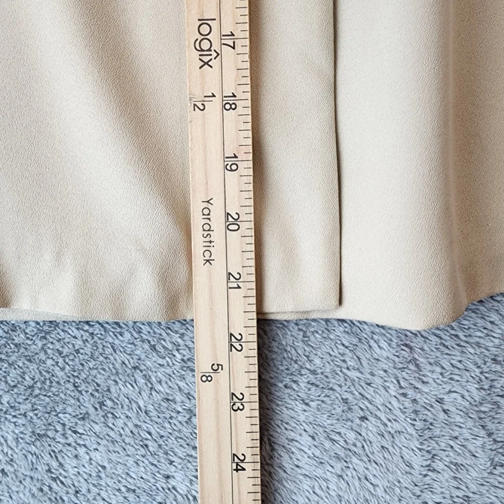 Liz Claiborne Skirt Womens Size 16 Beige 100% Silk A-Line Faux Wrap Knee Length